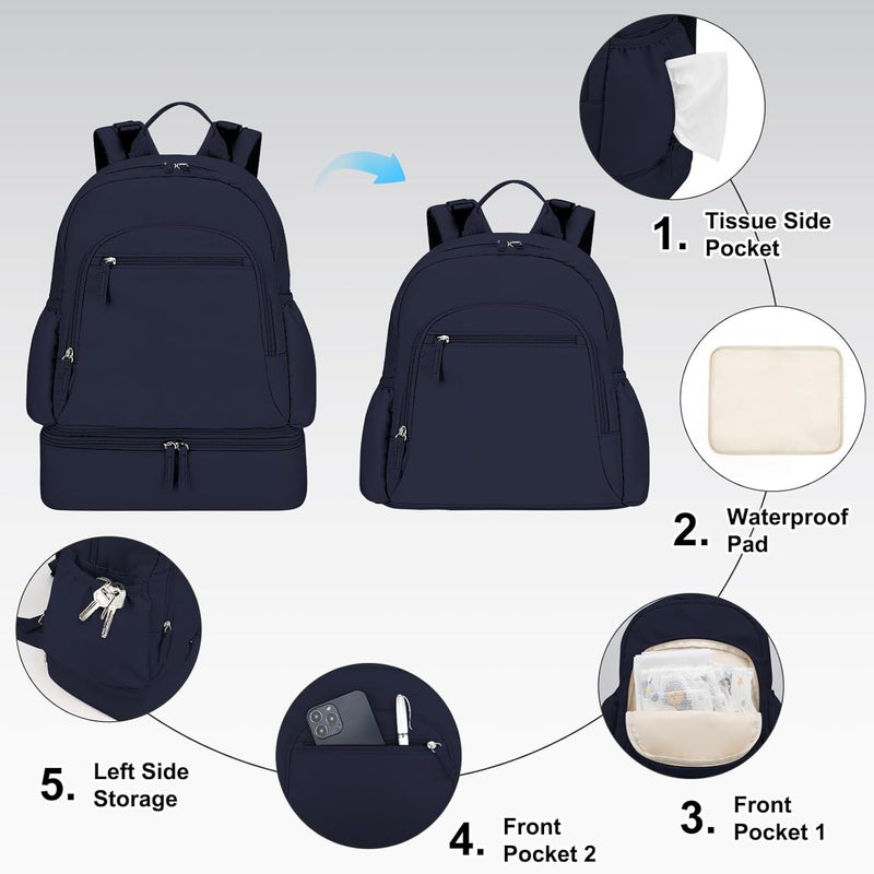 GDNasist Breast Pump Backpack Fit for Spectra S1 and S2 with Removable Cooler Compartment, Pumping Bag for Pump Accessories, Breast Pump Bag for Work, Travel and Family Use Blue - Image 4